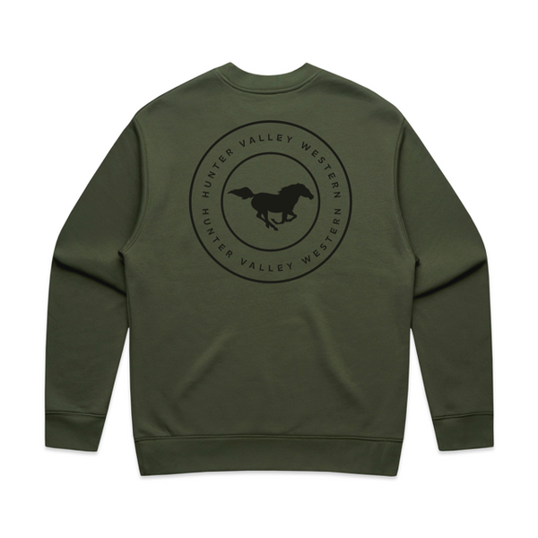 Hunter Valley Western Men's Crew Neck Jumper - Cypress.