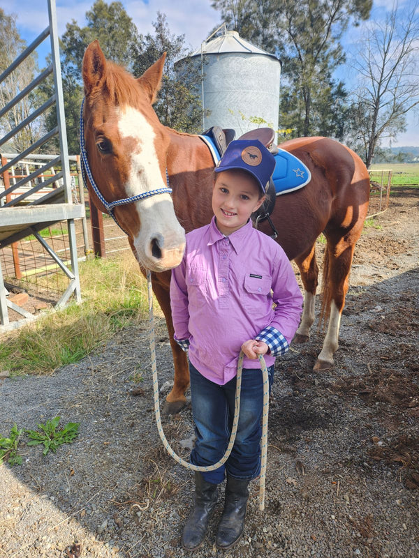 Kids Hunter Valley Western, half placket, cotton shirt.