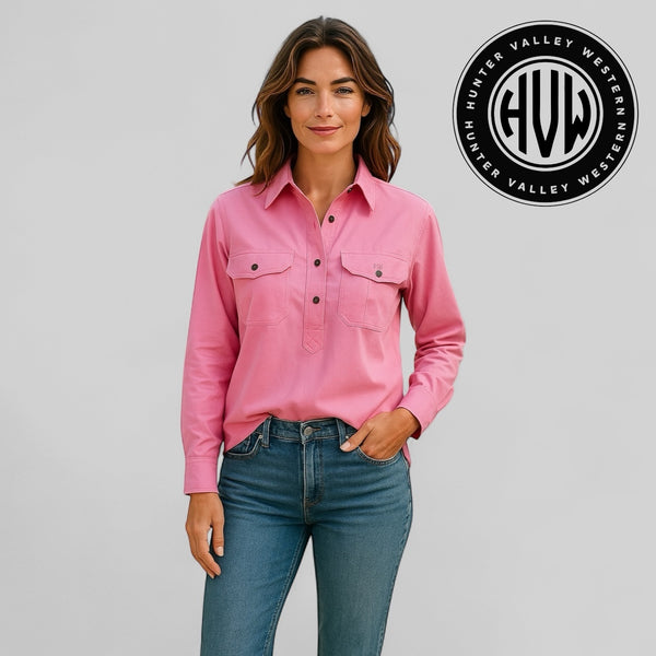 ladies work shirt pink
ladies wear
country clothing
western
country 
farm wear
work wear
rural clothing

cotton shirt
clothing
plus size

