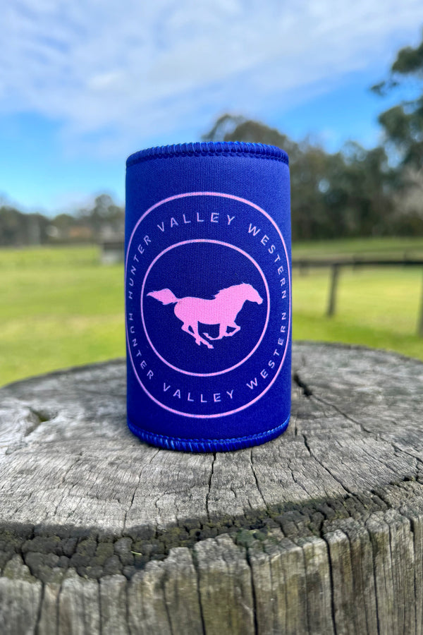 Hunter Valley Western Stubby Holder - Navy & Pink