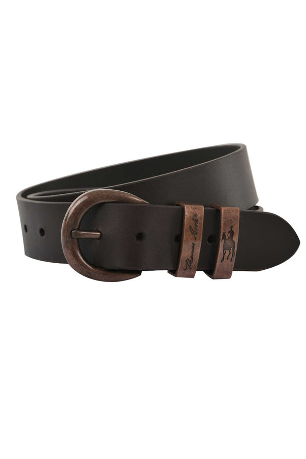 Thomas Cook Womens Copper Leather Twin Keeper Belt