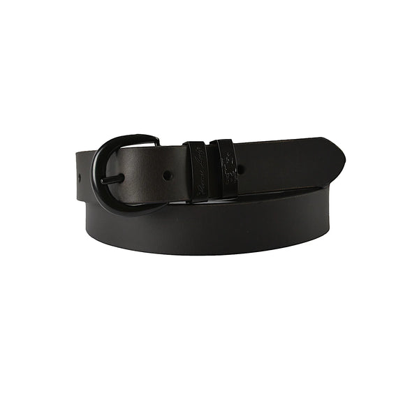 Thomas Cook Womens Black Leather Twin Keeper Belt